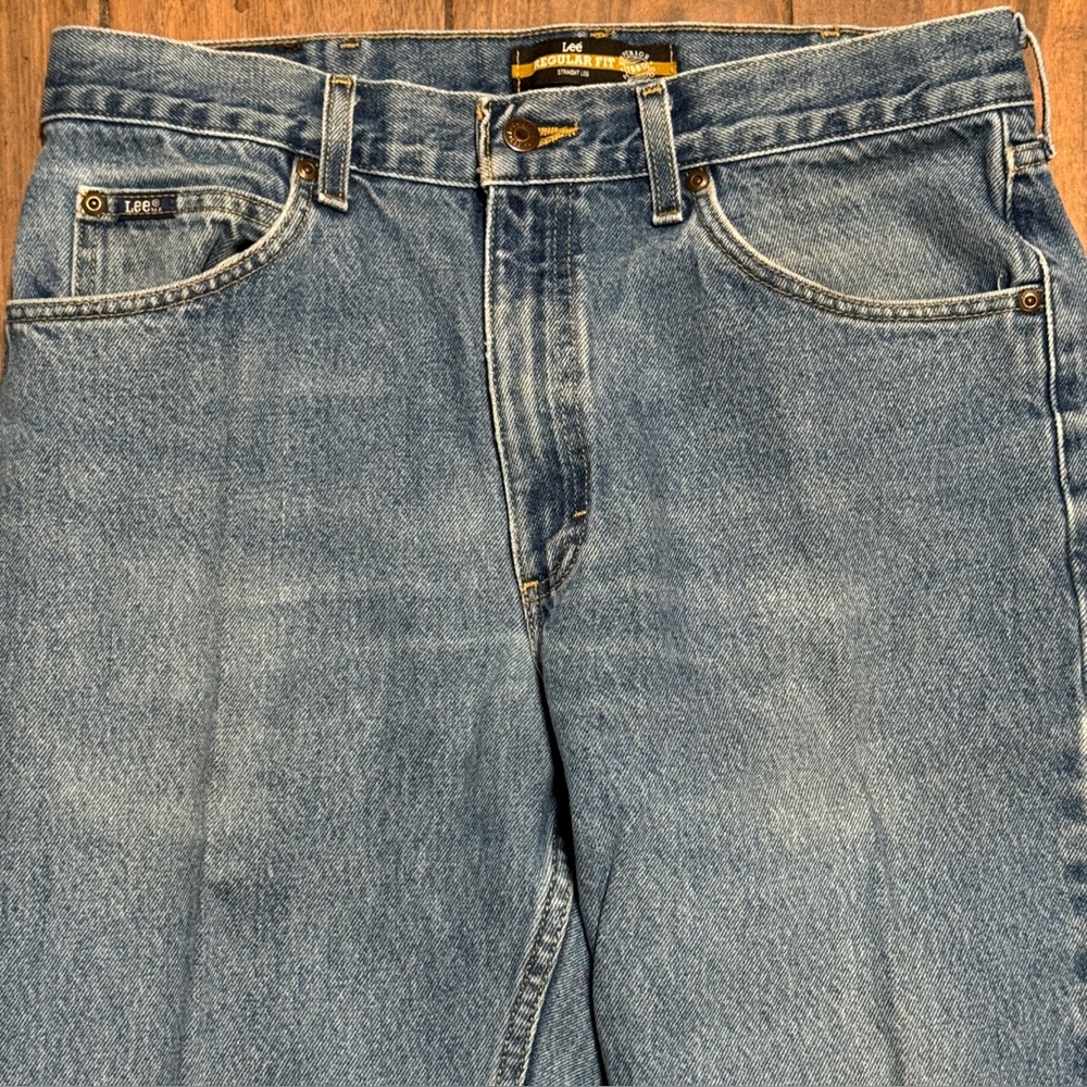 LEE Regular Fit Straight Leg Pepper Stone Wash Blue Jeans Size 34 x 34 - Picture 4 of 12
